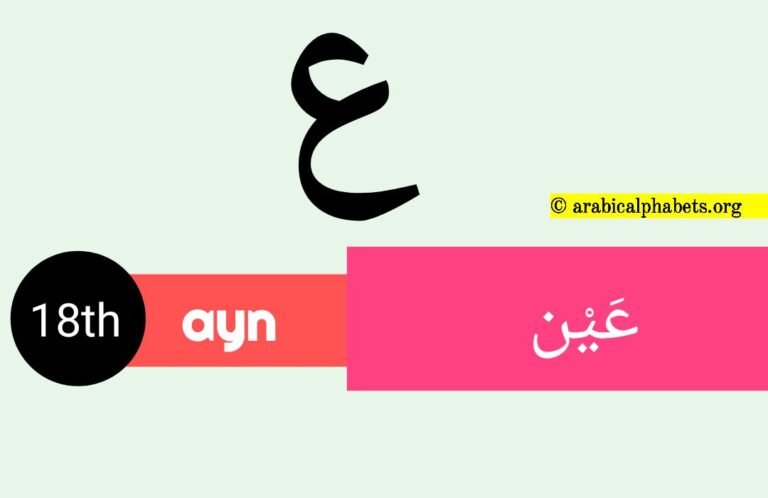 Eighteenth Arabic Alphabet Letter: Get Complete Letters Order