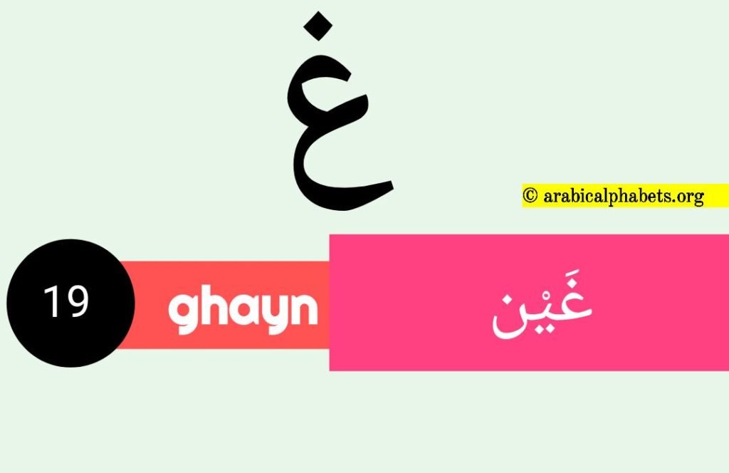19 arabic letter