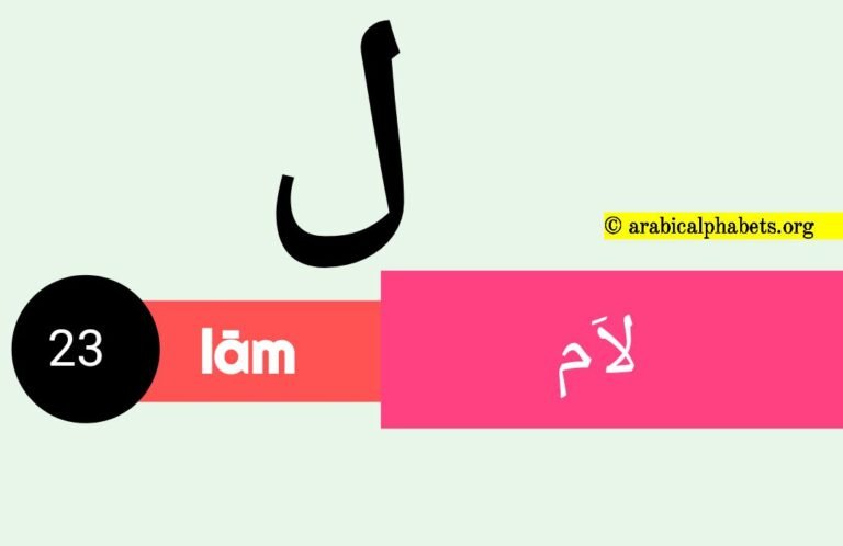 Twenty-third Arabic Alphabet Letter