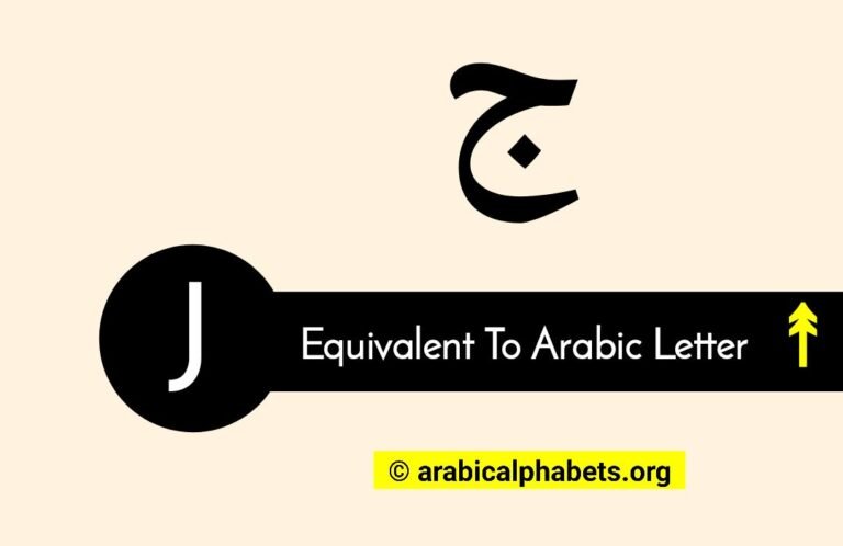 The Letter J In Arabic Alphabet Letter With Illustration
